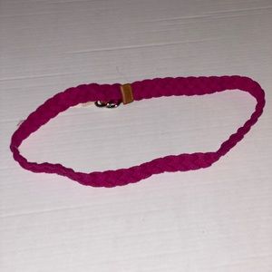 Pink NY&co thin braided belt preowned M/L